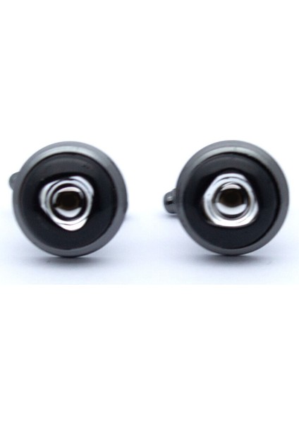 Yuvarlak Siyah Desenli Kol Düğmesi modelleri