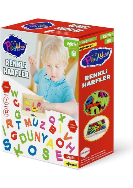 Seçtim Aldım Ahşap 7 Renk 33 Parça Renkli Harfler Eğitici Oyuncak Seti ONY-402