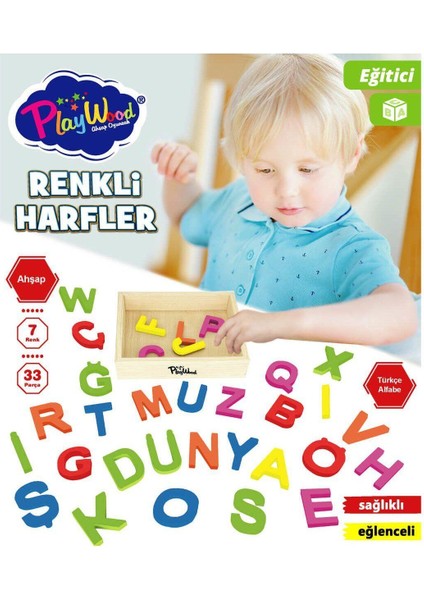Seçtim Aldım Ahşap 7 Renk 33 Parça Renkli Harfler Eğitici Oyuncak Seti ONY-402 fiyatları