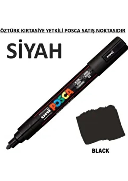 Siyah Marker Kalem Pc-5m 1 Adet 1.8-2.5 Mm Kalınlık ile Keskin Çizimler İçin