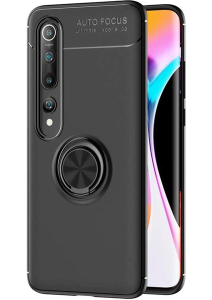 Xiaomi Mi 10 Için Kılıf Kickstand Ring Holder Siyah [mi 10 ile Uyumlu Kılıf - Siyah]
