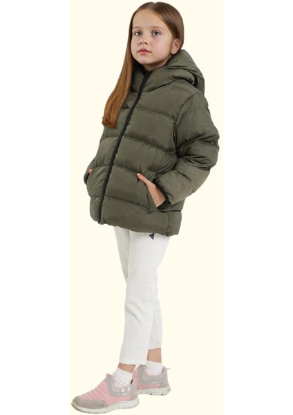Kız Çocuk Polarlı Kürklü Kapüşonlu Su Geçirmez Rüzgara Dayanıklı Şişme Kışlık Mont fırsatları