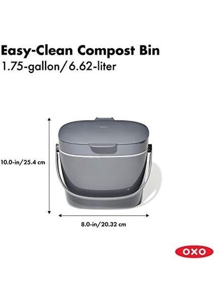 - Good Grips Kompost Kutusu Antrasit - Mutfak Için Koku Geçirmez Organik Çöp Kutusu - 6,6 L modelleri