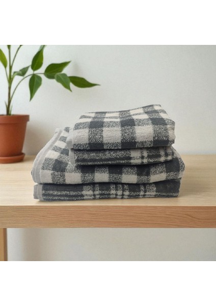 Pamuklu Havlu Takımı 4'lü Set 100% Pamuk 70X130 / 50X80 Ölçülerinde