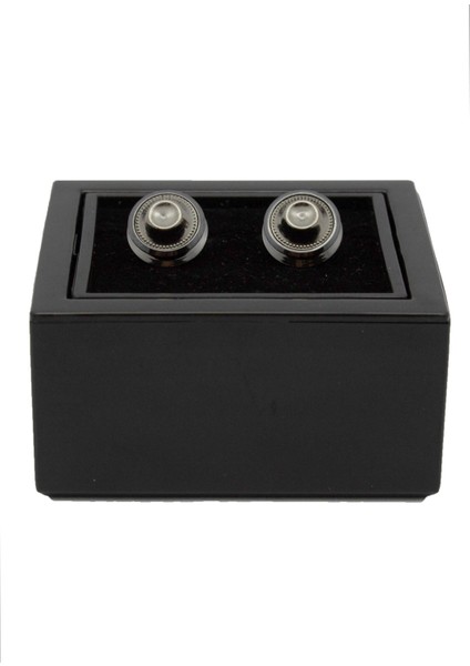 Yuvarlak Siyah Gri Fonlu Kol Düğmesi modelleri