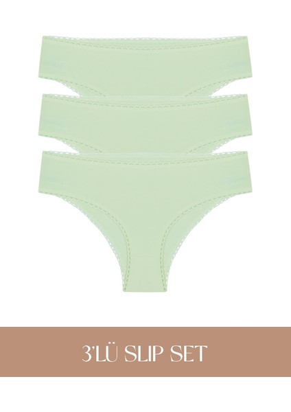 Cotvie Mint Pamuklu Slip 3'lü Set külot