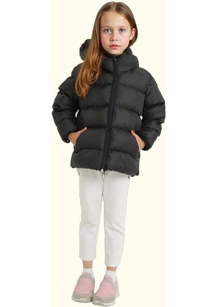 Kız Çocuk Polarlı Kürklü Kapüşonlu Su Geçirmez Rüzgara Dayanıklı Şişme Kışlık Mont fırsatları