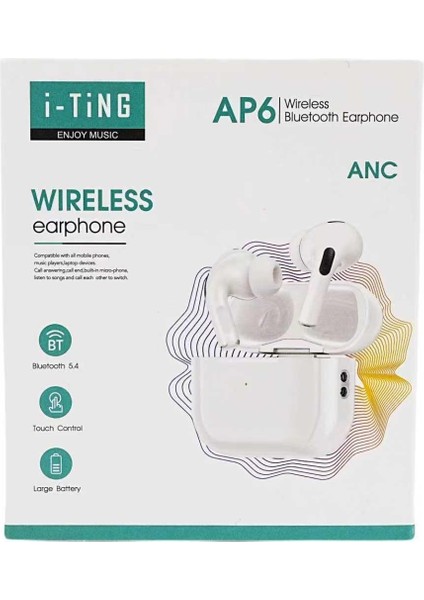 Pro 2 ANC Gürültü Engelleyeci A+++ Kalite İOS Android Tüm Telefonlarla Uyumlu Bluetooth Kulaklık