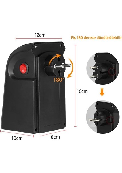 Lua 400W Elektrikli Masaüstü Küçük Fanlı Isıtıcı Masa Altı Ayak Için Fan Isıtıcı Ofis ve Ev Için Ortam Isıtıcı Fan - Siyah, Taşınabilir, Hızlı Isıtma fiyatları