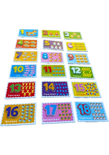 Dijital Baskılı Sayılar Eşleştirme Kartları 1–18 | Okul Öncesi Eğitici Set fırsatları