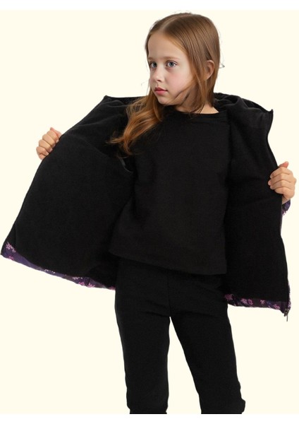 Kız Çocuk Pusula Desen Polar Su ve Rüzgar Geçirmez Kapüşonlu Şişme Kışlık Mont fiyatları