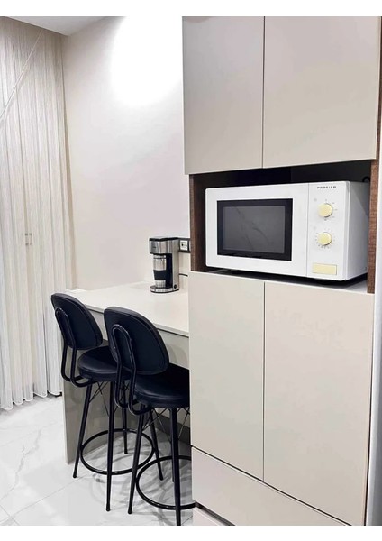 Dolce Bar Yemek Mutfak Bahçe Sandalyesi Siyah Metal Ayaklı 75 cm fiyatları