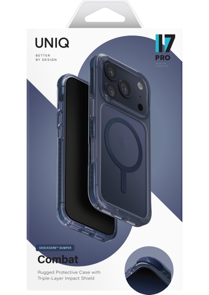 Iphone 17 Pro Kılıf Combat Serisi Üç Katmanlı Shocksorb Magsafe Özellikli (Magclick™) Koruyucu Kapak