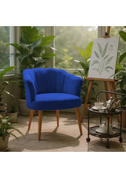 papatya Berjer Modern Tekli Koltuk - Babyface Kumaş - Ahşap Demonte Ayak - Mavi modelleri