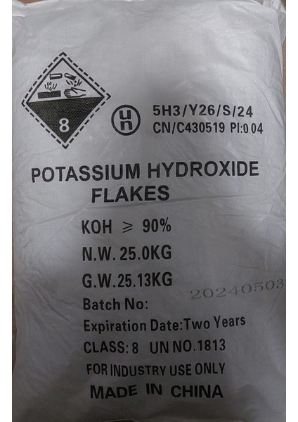 Potasyum Hidroksit - Potas Kostik (25KG)