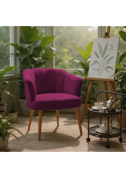 papatya Berjer Modern Tekli Koltuk - Babyface Kumaş - Ahşap Demonte Ayak - Bordo fiyatları