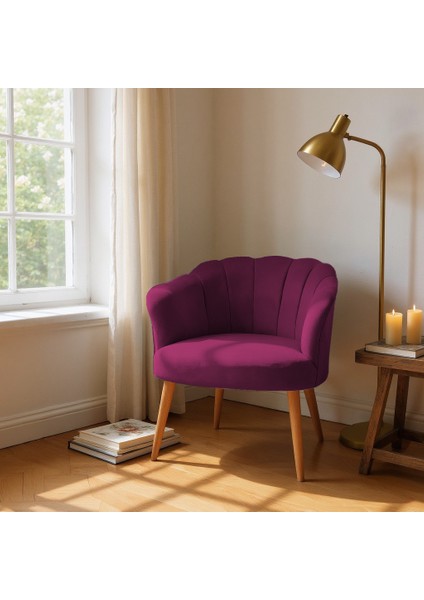 papatya Berjer Modern Tekli Koltuk - Babyface Kumaş - Ahşap Demonte Ayak - Bordo modelleri