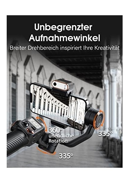 Isteady M6 Kit 3 Eksenli Cep Telefonu Stabilizatörü, Manyetik Aı Izleyicili Gimbal Akıllı Telefon, Ayarlanabilir Cct/rgb Dolum Işığı, 0,91 Inç OLED Ekran, Maks. Taşıma Kapasitesi 400 G, Volgging modelleri
