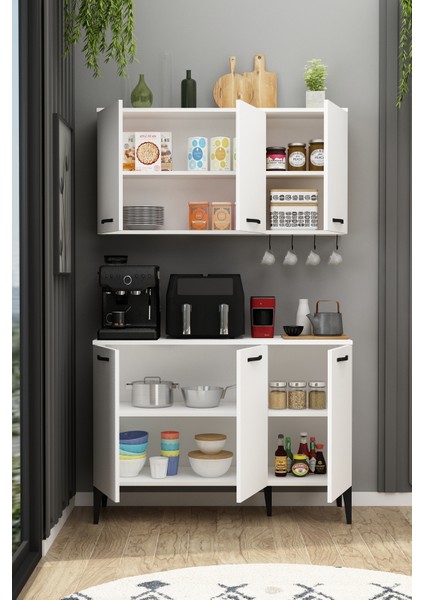 Iva+Üst Modül Airfry Dolabı Fırınlı Erzak Dolabı Çok Amaçlı Dolap Askılı Kahve Köşesi modelleri