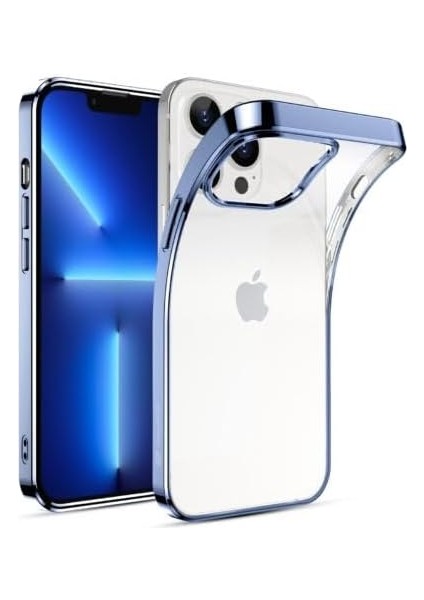 iPhone 13 Pro Kılıf,classic Hybrid Metalik Mavi