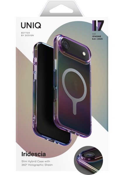 Iphone 17 Air Kılıf Holografik Renk Değiştiren Koruyucu Kapak Magclick Polikarbonat Malzeme