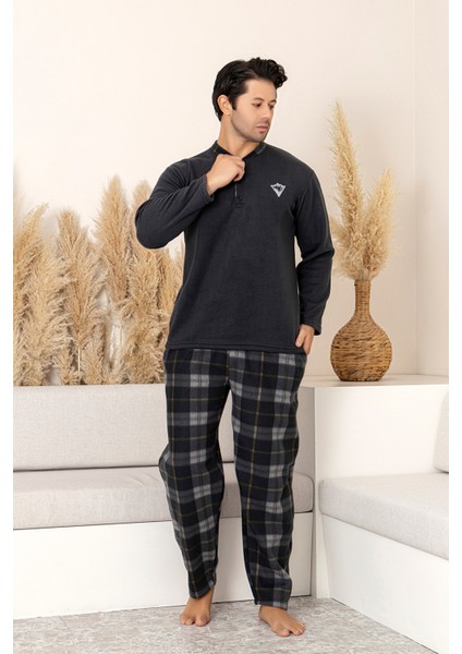 Kışlık Erkek Polar Pijama Takımı - Ekose Erkek Polar Pijama fırsatları