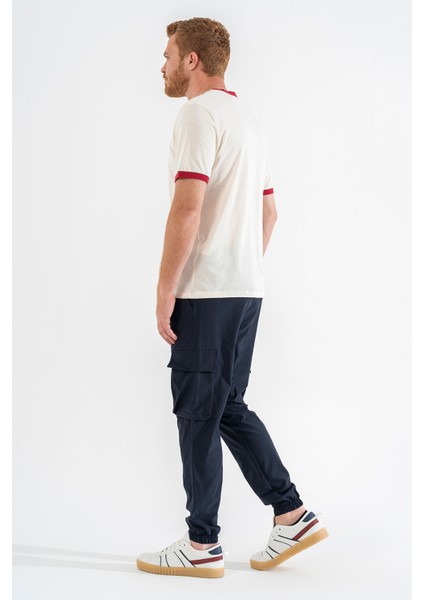 Erkek Lacivert Likralı Esnek Ince Kumaş Lastikli Paça Torba Cep Pantolon fırsatları