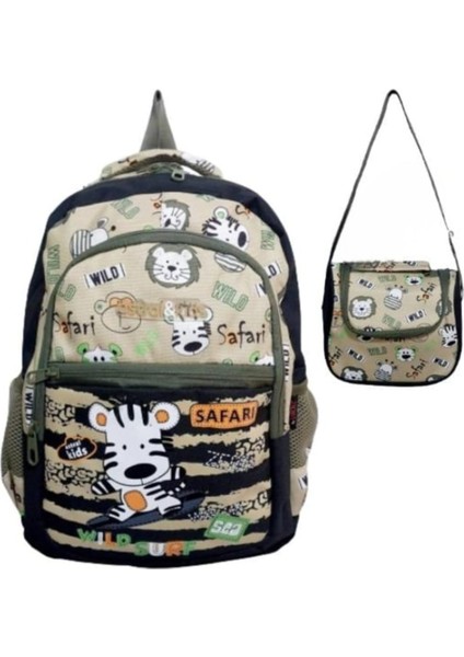 Kids Safari Temalı Ilkokul Çantası ve Beslenme Çantalı 2’li Set