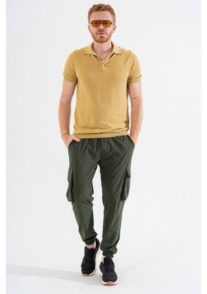 Erkek Haki Likralı Esnek Ince Kumaş Lastikli Paça Torba Cep Pantolon fiyatları