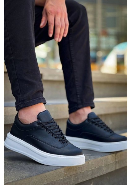 Premium Siyah Cilt Bağcıklı Günlük Erkek Ayakkabı modelleri