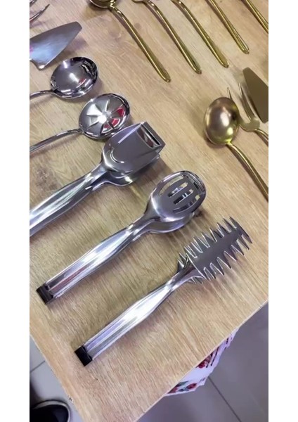 Dmr Life 8 Parça 5 Li Sos 3 Lü Maşa Makarna Seti Gümüş Ürün 4 mm Kalınlık Çelik 18/10 modelleri