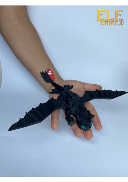 Dişsiz Ejderhanı Nasıl Eğitirsin Gecenin Öfkesi Premium 21 cm ELFSTORE3D