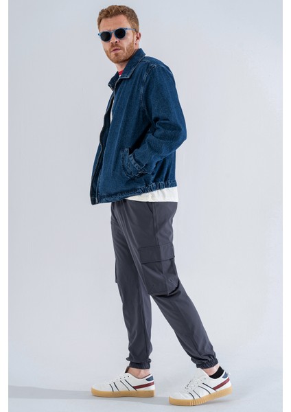 Erkek Gri Likralı Esnek Ince Kumaş Lastikli Paça Torba Cep Pantolon fırsatları