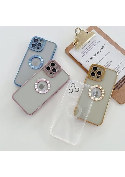 Aks iPhone 14 Pro Max Uyumlu Lens Korumalı Lazer Kılıf Gold modelleri