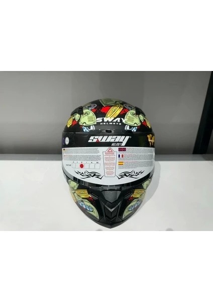 Kask Sway Sw 820 Ugly Fulla Face Gümüş Vizör