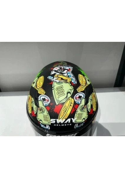 Kask Sway Sw 820 Ugly Fulla Face Gümüş Vizör fırsatları