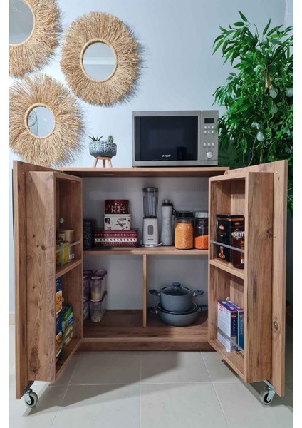 Zenit Endüstriyel Tasarım Dolap 18mm Melamin Kaplı Yonga Levha 90x90x42 cm Tekerlekli ve Kapaklı fırsatları