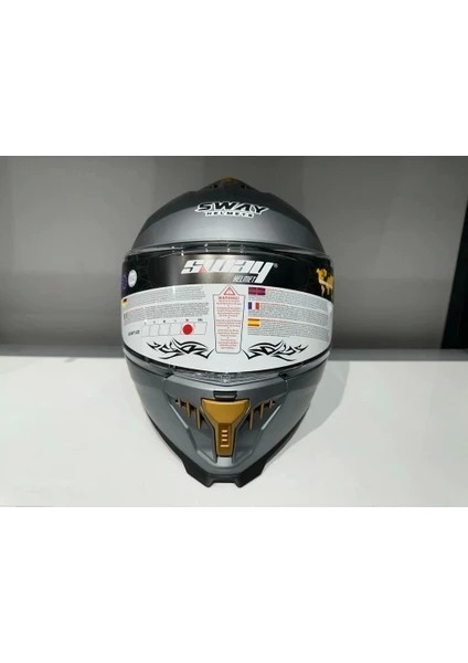 Kask Sway SW-865 Mat Gri Güneş Gözlüklü