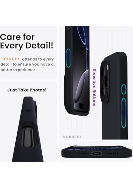 iPhone 16 Pro Max Kılıfı 6.9" ile Uyumlu, Ince Sıvı Silikon 3 Katmanlı Tam Kaplamalı Yumuşak Jel Kauçuk Darbeye Dayanıklı Telefon Kılıfı, Çizilmez Mikrofiber Astarlı Koruyucu Kılıf, Siyah fiyatları