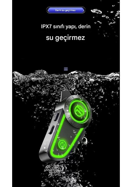 Motosiklet Kask Kulaklığı Bluetooth Mikrofon Stereo Kulaklık Intercom Rgb Işık Motorsiklet Interkom indirimleri
