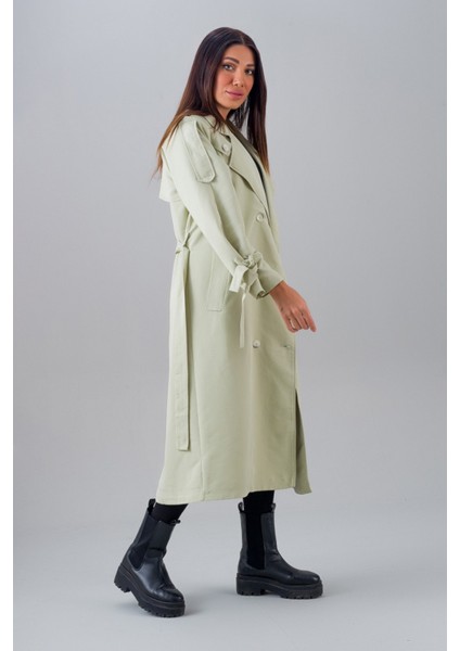 Şık Taş Rengi Düğmeli Trençkot – Rahat ve Modern Kesim fiyatları