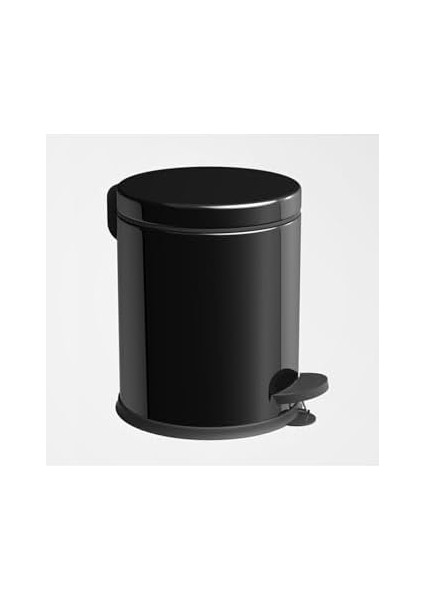 Haus Banyo Tuvalet Balkon Mutfak, Siyah Renkli Pedallı Metal Çöp Kovası 5 Litre fiyatları
