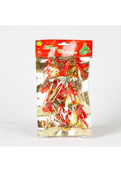 Yılbaşı Süsü Kurdeleli Çan 6'lı Paket Dore 5x6 Cm.
