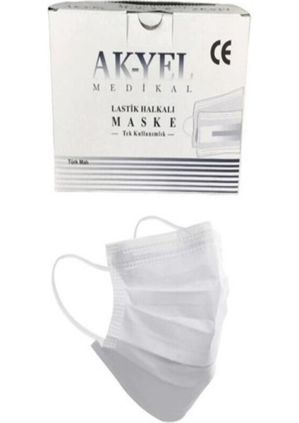 Maske Meltblown 3 Kat Filtreli Beyaz 200 Adet