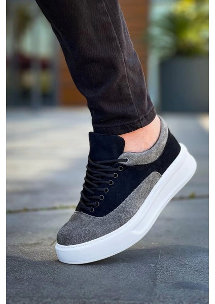 Premium Siyah Gri Süet Bağcıklı Günlük Erkek Ayakkabı fiyatları