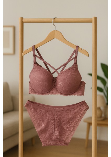 Dolgulu Çapraz Dantelli Ayarlanabilir Askı Sütyen Külot Iç Çamaşır Takımı fiyatları