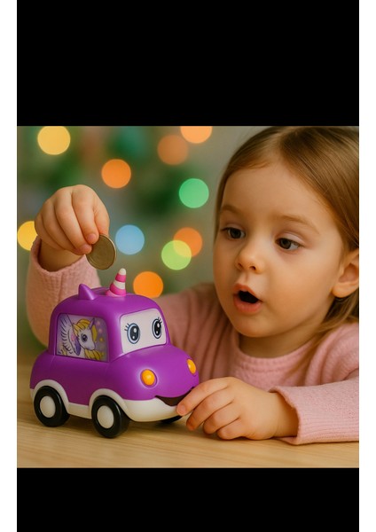 Şifreli Araba Şekilli Silikon ve Plastik Kumbara