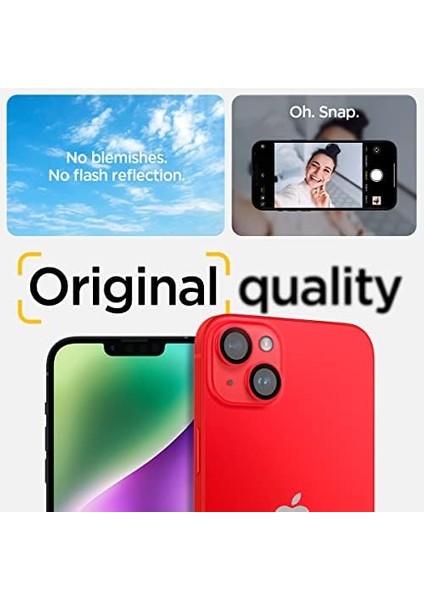 iPhone 15 / 15 Plus / 14 / 14 Plus Kamera Lens Camı Koruyucu Glas.tr Ez Fit Optik Pro (2 Adet) Red - AGL05605 fiyatları