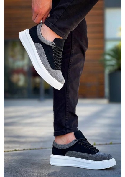 Premium Siyah Gri Süet Bağcıklı Günlük Erkek Ayakkabı indirimleri