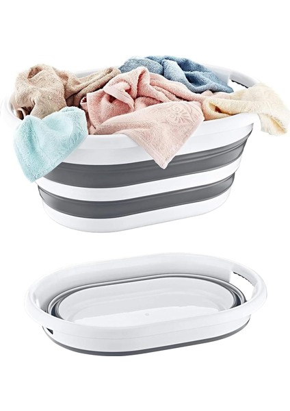 Home Katlanabilir Plastik Çamaşır Selesi Sepeti, Çok Amaçlı Katlanabilir Oyuncak Sepeti, Hafif ve Dayanıklı, Mükemmel Organizasyon ve Depolama Çözümü (27 Litre)